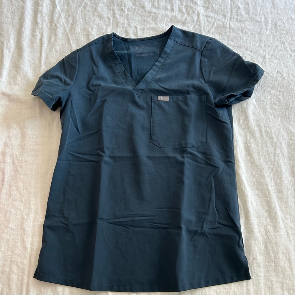 Women's figs teal blue scrub set